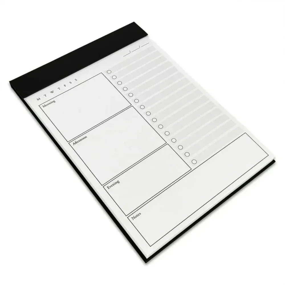 Pen+Gear Undated Daily Planner Pad, Black, 60 Sheets, 5.8 in x 8.3 in